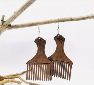 Bohemian Vintage Style Wooden Comb Earrings