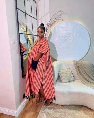 Orange and black Aso Oke bubu by ivybyivie